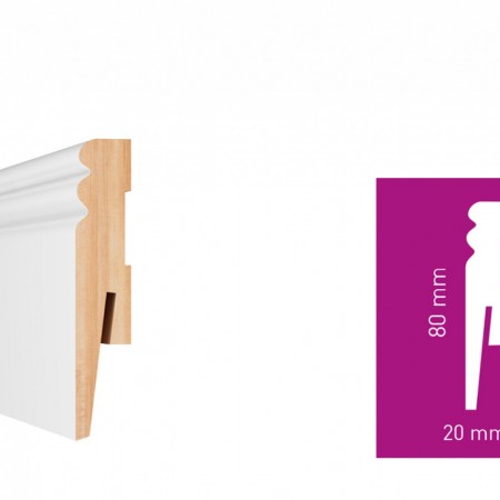 Arbiton PAINT-IT fehér MP0802 festhető MDF szegélyléc