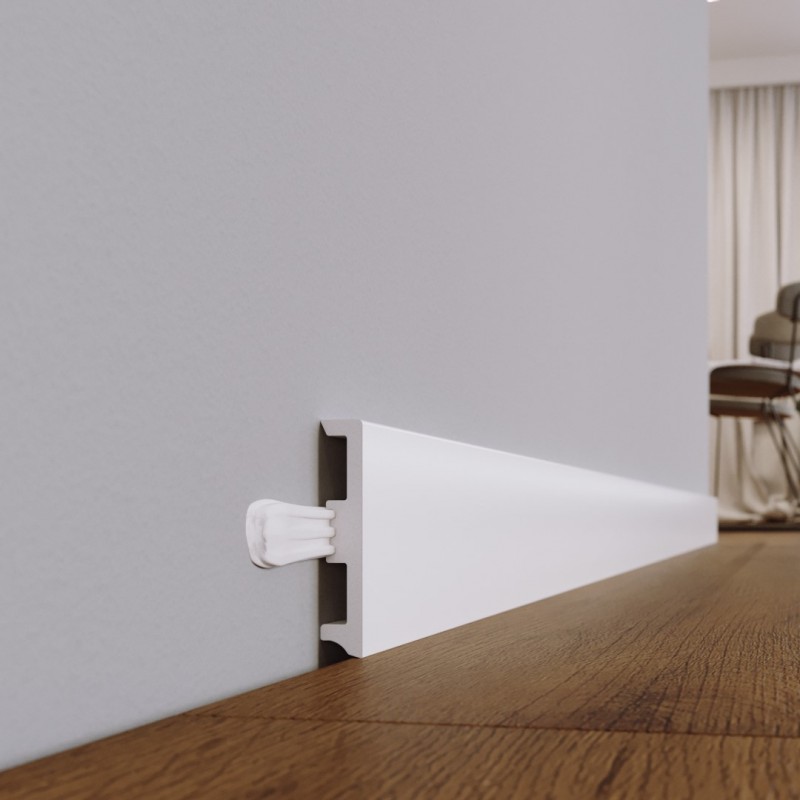 Arbiton Stiq XL Mono WHITE, fehér műanyag szegélyléc. STX810. (RAL9003)