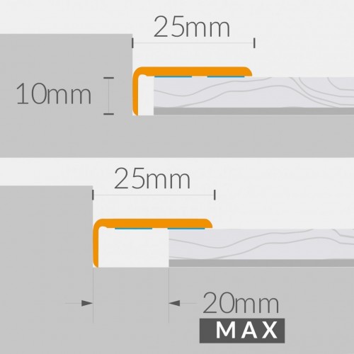 Arbiton CS25 végzáró profil, LIBERTY OAK 7 - 25mm/2m