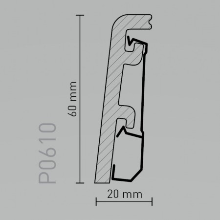 Arbiton Vega P0610 műanyag fehér szegélyléc