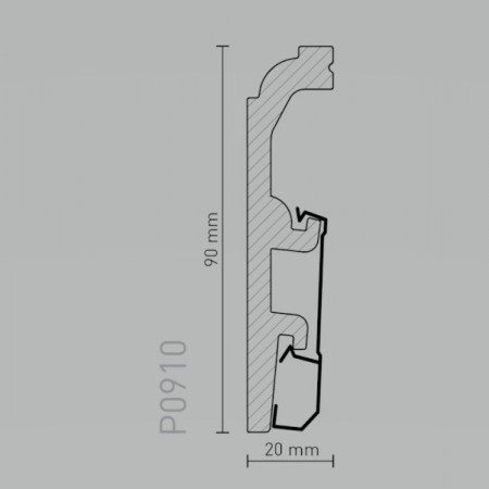 Arbiton Vega P0910 műanyag fehér szegélyléc