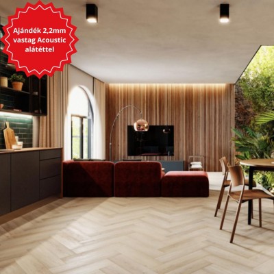 Arbiton Amaron Herringbone CA 167 Preston Oak klikkes SPC padló + *ajándék Acoustic alátéttel (2,2mm)