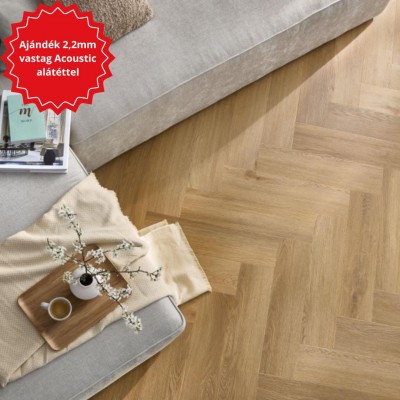 Arbiton Amaron Herringbone EIR CAS 208 BURBON OAK klikkes halszálka SPC padló + *ajándék Acoustic alátéttel (2,2mm)