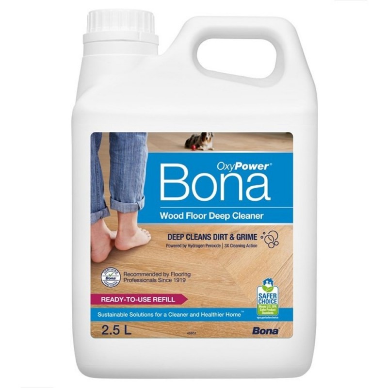 Bona OxyPower Wood Floor Deep Cleaner utántöltő 2,5L. - Mélytisztító olajozott és lakkozott padlókhoz -WM857015001