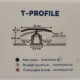 COREtec burkolatváltó és szintkiegyenlítő T-profil Brushed aluminium - 2,4m/34mm