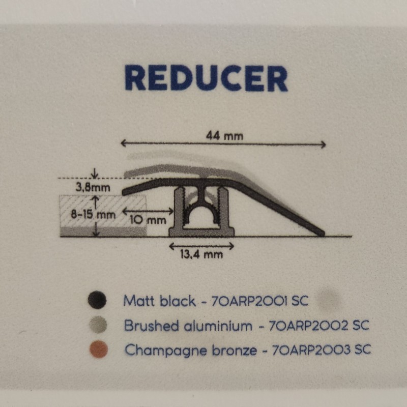 COREtec burkolatváltó profil Brushed aluminium - 2m/44mm