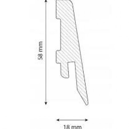 Krono Original LK58C-9002 fehér MDF szegélyléc