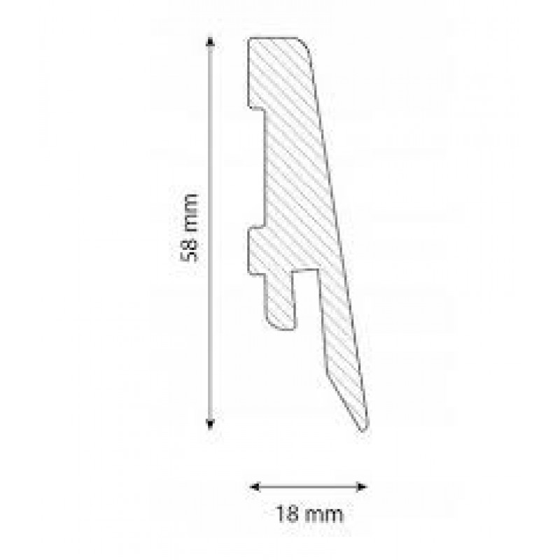 Krono Original LK58C-9002 fehér MDF szegélyléc