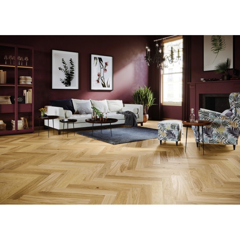 Barlinek Bright Herringbone 110 Tölgy, OX4 olajozott halszálka parketta. 1WC000016