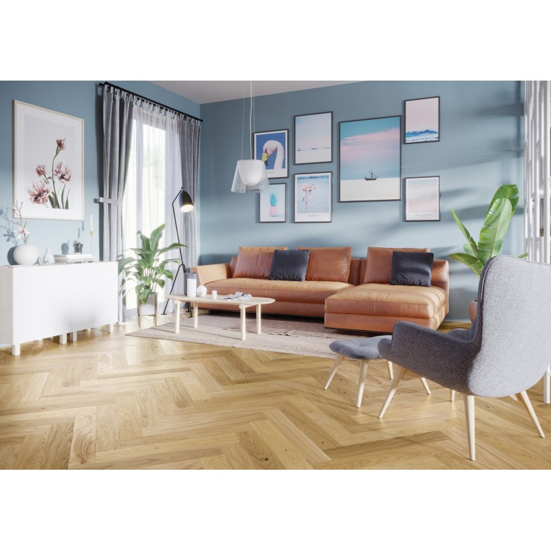 Barlinek Caramel Herringbone 110 Tölgy, matt-lakkozott halszálka parketta. 1WC000004