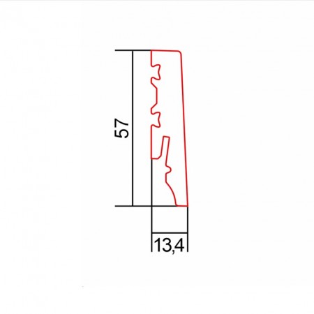 Barlinek White S60 vízálló műanyag szegélyléc. S6029551A