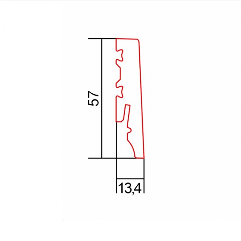 Barlinek White S60 vízálló műanyag szegélyléc. S6029551A