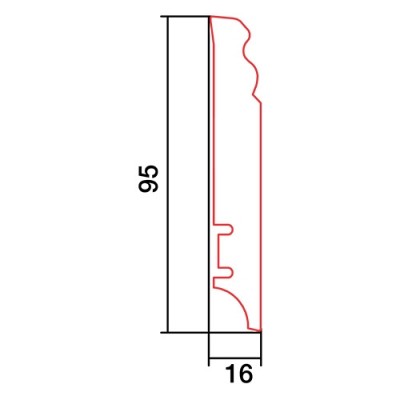 Barlinek PW9H bordázott profilú festett fehér szegélyléc. P9H27362A