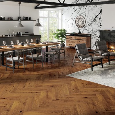 Barlinek Brown Sugar Herringbone 5G Tölgy, matt-lakkozott halszálka parketta. 1WC000006