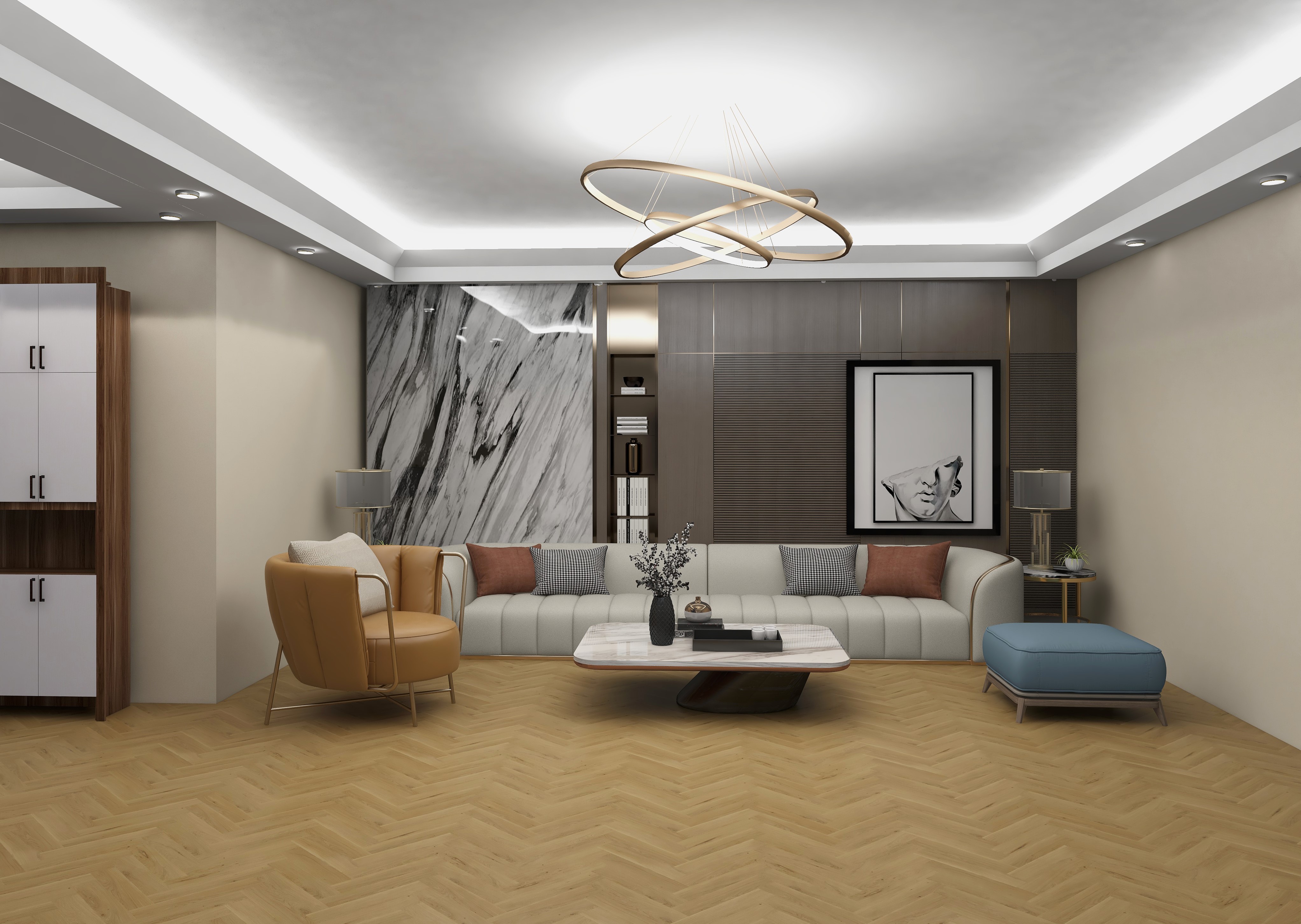 VinCore Herringbone+ Grenoble klikkes SPC padló integrált alátéttel