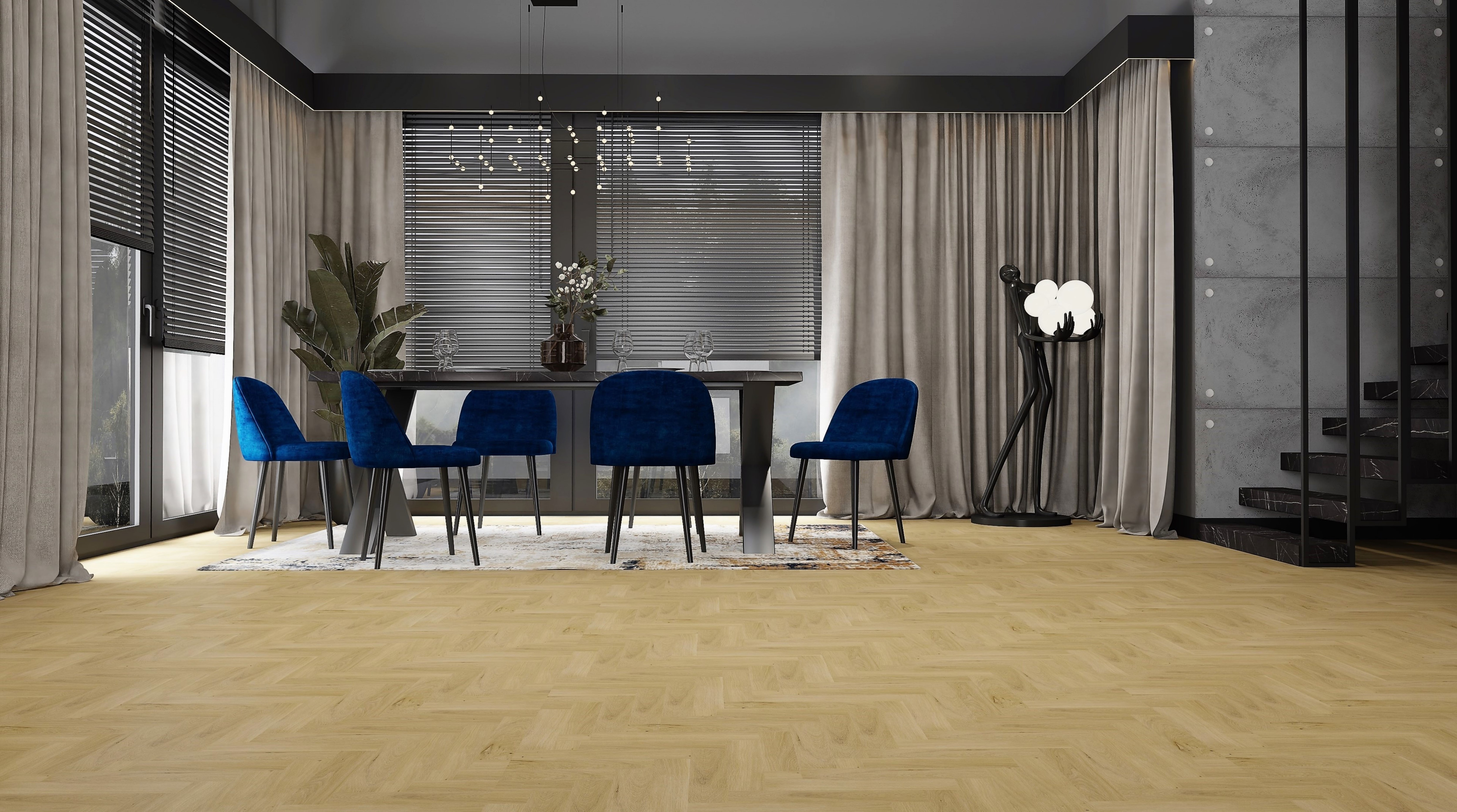 VinCore Herringbone+ Paris klikkes SPC padló integrált alátéttel