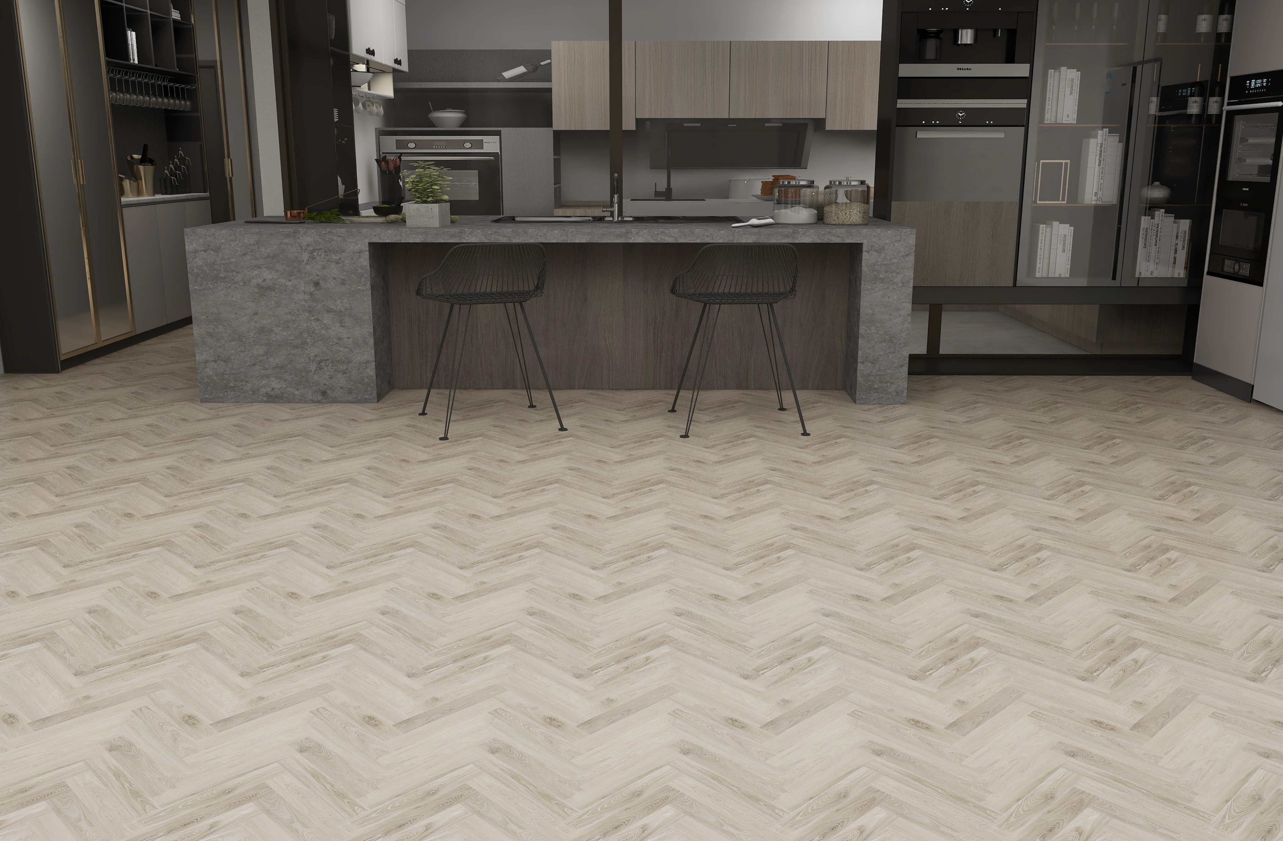 VinCore Herringbone Strasbourg klikkes SPC padló integrált alátéttel